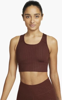 Спортивный топ женский Nike Womens Medium-Support 1-Piece Pad Longline Printed Sports Bra Bordo Dm0553-273 S Бордовый DM0553-273