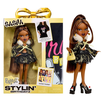 Игровой набор с куклой Bratz Stylin Birthday Саша 28 см с футболкой для девочки 596042