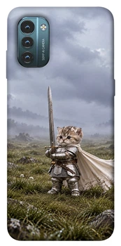 Чехол для Nokia G21 с принтом Knight kitten