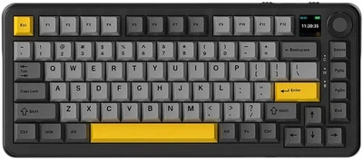 Klawiatura bezprzewodowa Ajazz AK820 max plus Daydream Switch Wireless/Bluetooth/USB Black/Grey/Yellow (AK820MAX-DD-BGY)