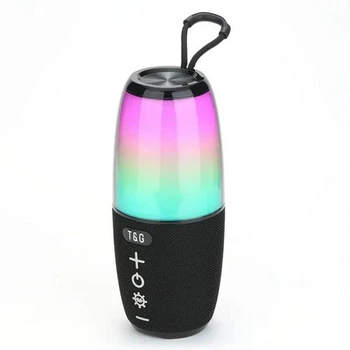 Портативная беспроводная Bluetooth-колонка T&G TG644 5 Вт с RGB-подсветкой, FM-радио, TWS, микрофоном и AUX (1200 mAh) Black