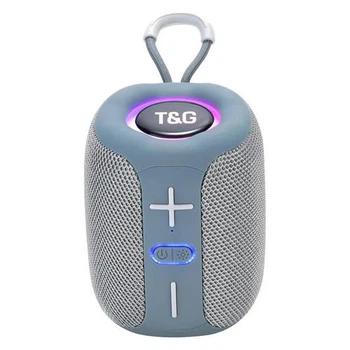 Портативная беспроводная Bluetooth-колонка T&G TG658 10 Вт с RGB-подсветкой, FM-радио, TWS, AUX и microSD Grey (1200 mAh)