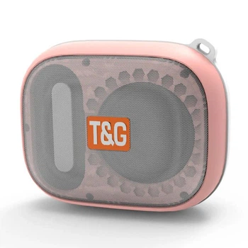 Портативная беспроводная Bluetooth-колонка T&G TG394 5 Вт с FM-радио, защитой IPX7, громкой связью, TWS и поддержкой TF, AUX, USB (500 mAh) Pink