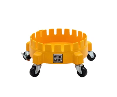 Пластиковый тележка Work Stuff DOLLY жёлтый с колёсами и тормозами 15-20 л