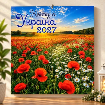 Перекидной настенный Календарь 30х31 см 2027 Цветущая Украина-01