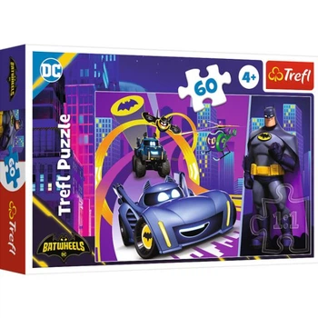 Пазл картонний Trefl Batwheels «Бетмен і його автомобілі» 60 елементів, 33 × 22 см (17400)