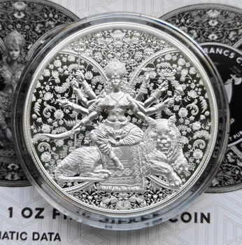 Срібна монета Дурга Durga 2026 1 унція 999 проби. Тираж 8 500