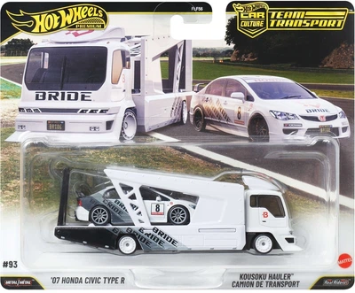 Zestaw kolekcjonerski Hot Wheels Premium Team Transport '07 Honda Civic Type R & Kousoku Hauler 1:64 (FLF56/JHX94) (194735338238)