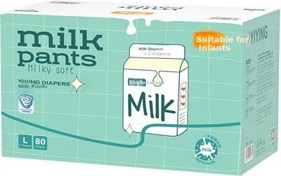 Подгузники Yiying Milk L (8.5-11.5 кг), 80 шт