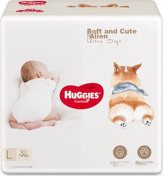 Підгузки Huggies Soft Cute Corgi L (9-14 кг), 32 шт