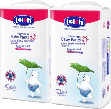 Подгузники-трусики Lelch Day And Night Pure L (9-14 кг), 76 шт