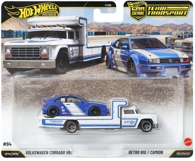 Zestaw kolekcjonerski Hot Wheels Premium Team Transport Volkswagen Corrado VR6 & Retro Rig 1:64 (FLF56/JHX95) (194735338269)