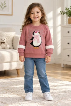 Світшот дитячий Pink Penguin зі стразами рожевий 92 см