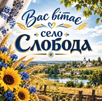 Баннер "Вас приветствует деревня", размер 2х2 м.