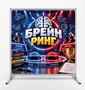 Баннер "Брейн Ринг", размер 2х2 м