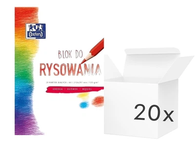 Zestaw bloków rysunkowych Oxford A4 20 arkuszy 20 szt (5904017072393)