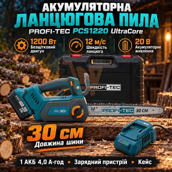 Бесщеточная электропила 1200 Вт, цепная пила для древесины 30 см, аккумуляторная садовая пила с дисплеем
