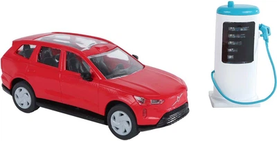 Samochodzik Kids Globe Volvo E x 90 ze stacją ładowania Czerwony (8713219537749)