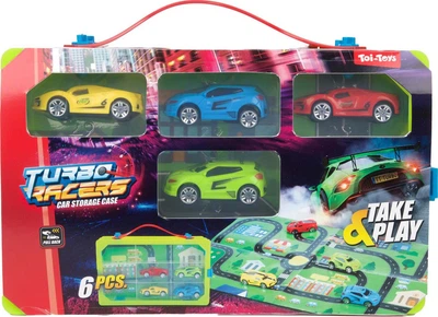 Набір машинок Turbo Racers у кейсі з ігровим килимком (8714627031294)
