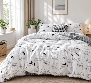 Комплект постільної білизни Love You Полуторний євро 160х220 см Meow Сатин (ly31090)