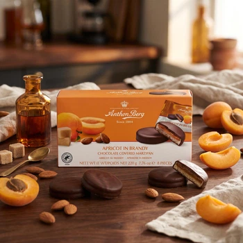 Шоколадні цукерки Anthon Berg Apricot in Brandy Марципан з абрикосом у бранді 8 шт 220 г