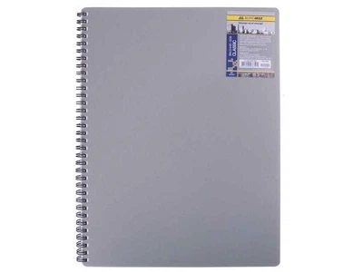 Зошит на пружині BUROMAX арк.80 А4 CLASSIC кліт. сірий, пласт.обкл. BM.2446-009i