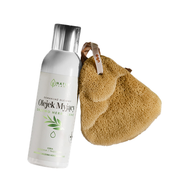Zestaw kosmetyków do twarzy Natur Planet Olejek myjący „Drzewo herbaciane” 150 ml + naturalna gąbka Ubo 1 szt (5902693803362)