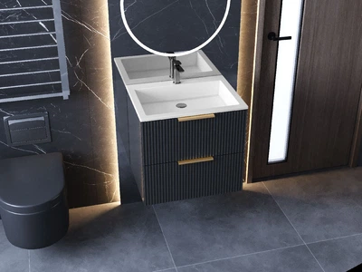 Тумба подвесная Status Aqua 60 Антрацит, с умывальником Deko Low 60