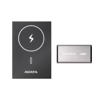 Портативний SSD з зовнішім акумулятором ADATA SR800MPB 2TB USB 3.2 Gen2 x2 Read/Write 2000MB/s magnetic wireless charging QC/PD 20W 5000mAh (SR800MPB-2000G-CCGY)