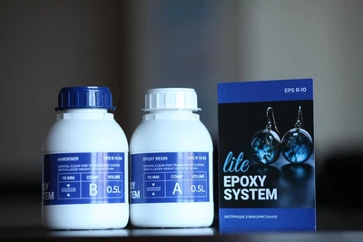 Эпоксидная смола 0,8 кг Lite Epoxy System тонкослойная, прозрачная, для заливки до 10 мм + отвердитель для бижутерии, Resin Art, рукоделия, молдов и ювелирних изделий