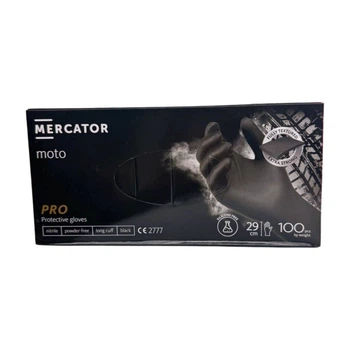Нитриловые перчатки Mercator Ideall Nitrile Moto черные размер M 100 пар
