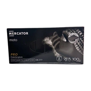 Нитриловые перчатки Mercator Ideall Nitrile Moto XL черные 100 шт