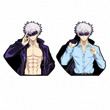 Голографічна наклейка Магічна битва Сатору Годжо Jujutsu Kaisen Satoru Gojo, 13,5 х 13 см(MS_33B4B5702AD6)