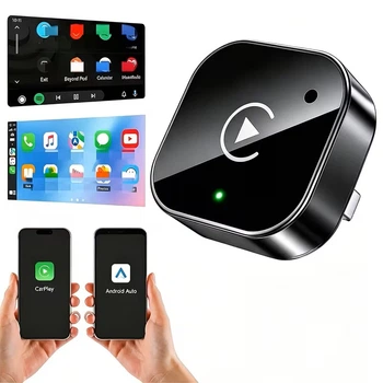 Wireless CarPlay Android Auto адаптер USB-C/USB, беспроводной CarPlay Dongle для iPhone Android