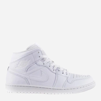 Мужские кеды высокие Jordan 1 Mid 554724-136 44.5 (10.5US) 28.5 см Белые (196149781389)