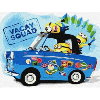 Картина по номерам для детей UN Minions (Миньоны): Дорога в отпуск 30x40см Ідейка KHO1418