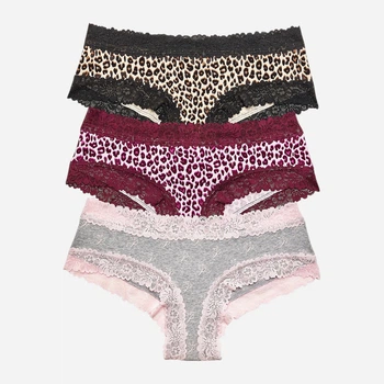 Набор трусиков бразилиана женских хлопковых Victoria's Secret 48250484 XL 3 шт Серый/Черный/Бордовый (1162840914)