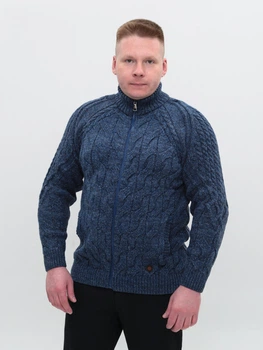 Свитер мужской синий шерстяной на молнии 230-609-02 XL
