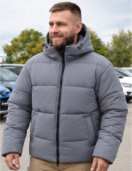 Чоловічий зимовий пуховик Riccardo П1Т Crash сірий 2XL з біопухом та підкладкою Omni-Heat