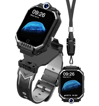 Дитячий смарт годинник Lemfo C86 з поворотним корпусом 360°, 4G SIM картою, прослушкою, GPS трекером та HD камерою Годинник з підвіскою на шию Чорний