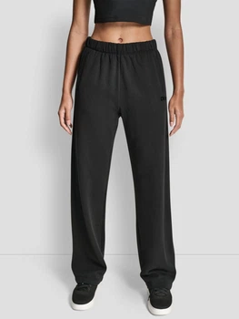 Спортивные штаны на флисе женские Donna Karan NY (DKNY) 896788627 XL Черные (1163074323)
