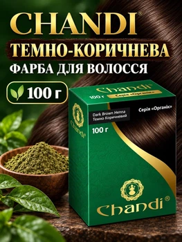 Краска для волос Chandi Органик 100 г Темно-коричневая Чанди (240520039)
