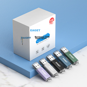 Флеш-накопичувач EAGET 4 ГБ USB 2.0, невеликий USB-накопичувач для участі в торгах та тендерах, міні-металева версія, універсальний USB-накопичувач для автомобільного комп'ютера, телефону, офісу, навчання, етикетки для документів для торгів, 10 штук/короб