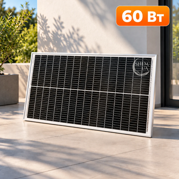Солнечная панель 60 Вт для дома, дачи и гаража, монокристаллическая солнечная батарея для автономного и резервного электропитания дома, с алюминиевой рамой и коннекторами MC4, ASP-060