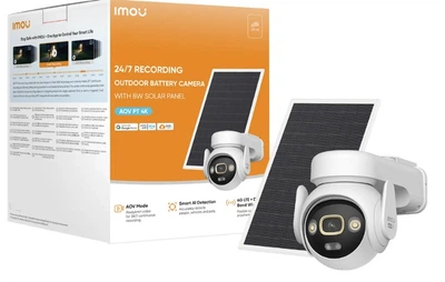 Уличная IP-камера видеонаблюдения IMOU AOV PT 4K 8 Мп 4G с солнечной панелью (6937479645330)