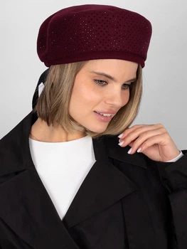 Шапка женская VILSS Strass Dolcezza Arco VL-2242-91-ds27-L 58-59 Бордо (ROZ6501064534)