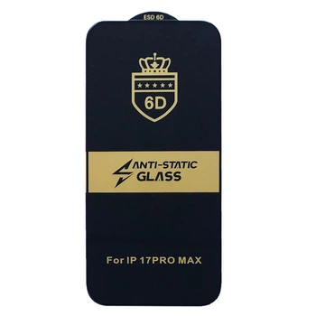 Захисне скло 6D Anti-static for iPhone 17 Pro Max/ 18 Pro Max чорне тех пак