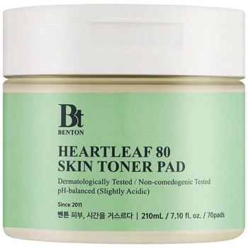 Двухсторонние пилинг-диски с экстрактом гуттуинии Benton Heartleaf Skin Toner Pad, 70 шт 8809566991850