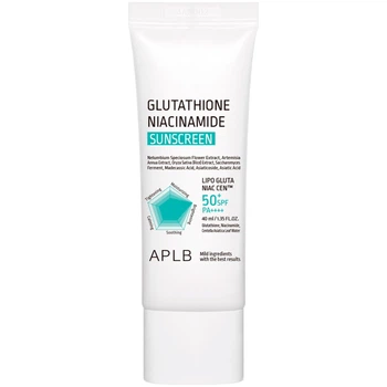 Солнцезащитный крем для лица с глутатионом и ниацинамидом APLB Glutathione Niacinamide Sunscreen SPF50+ PA++++, 40 мл 8809874682761