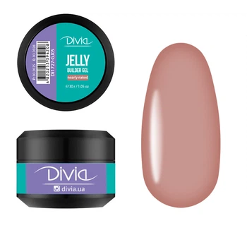 Гель для наращивания ногтей Divia "Jelly Builder Gel" - Di1727 (30 г) GJ05 - Nearly Naked (нюдовый)